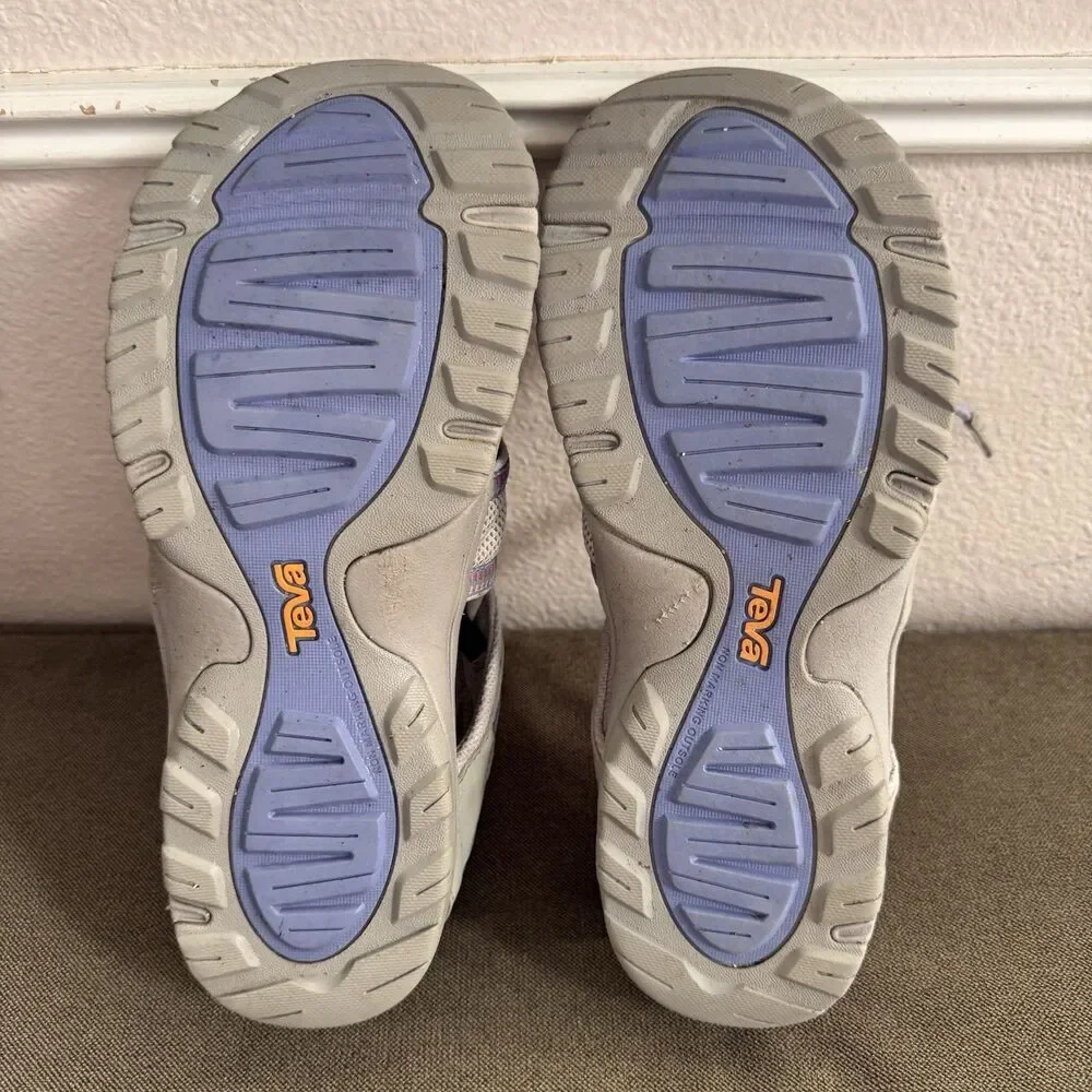 Teva Sandals Kids Youth Size 6 Manatee Hiking Water Shoes Grey Purple Closed Toe